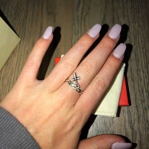 James Avery Twisted Wire Ring Loop w/ cross charm